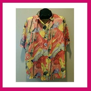 100% SILK COOL & ARTSY VINTAGE SHIRT THE LIMITED
